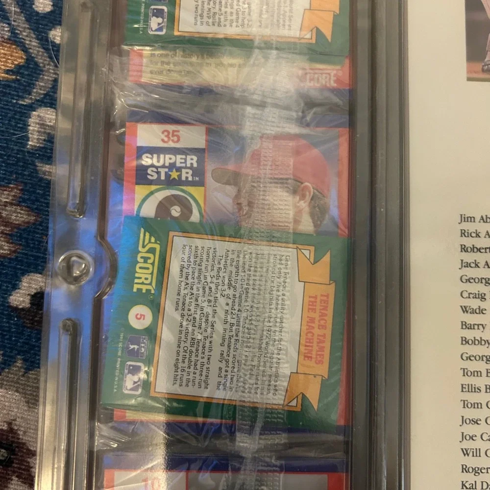 1991 Score Baseball 100 Hottest Players Superstar 100 Card Set Book Griffey Ryan